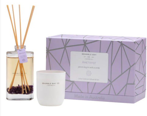 Amethyst candle and Diffuser Gift set