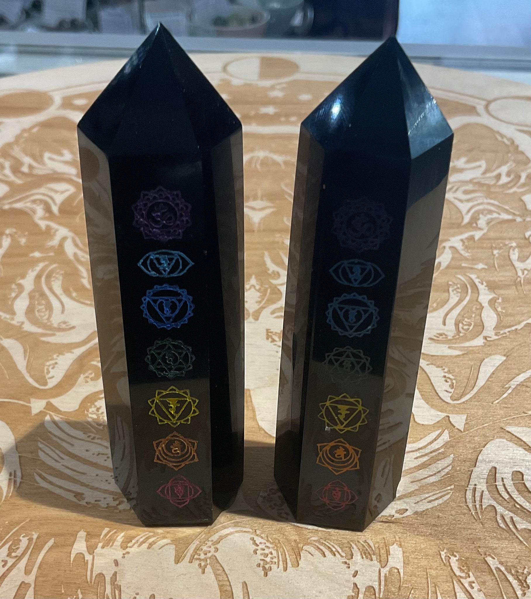 Obsidian chakra tower