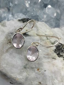 Rose Quartz Faceted Earrings