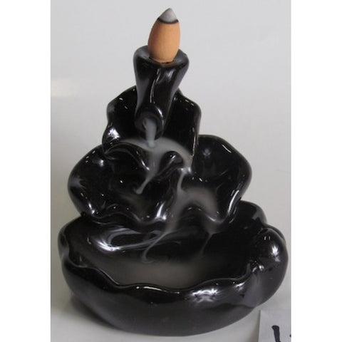 Waterfall Black Ceramic Backflow Burner