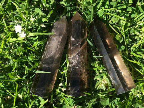 Smokey quartz towers