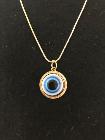 Gold evil eye necklace